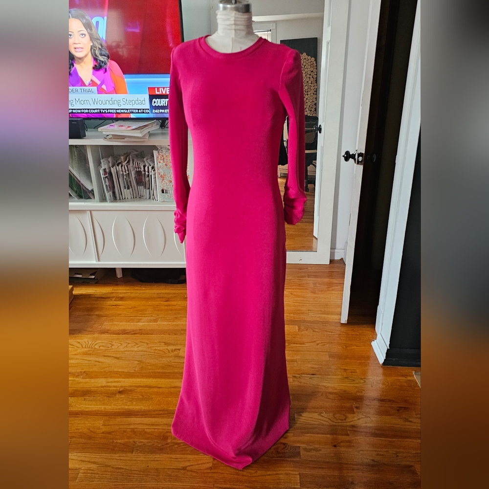 Side zip knit maxi dres